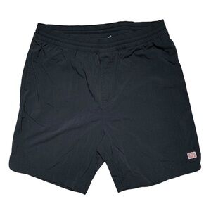 Topo Designs Mens Black Gorpcore Drawstring Elastic Shorts Outdoor size L